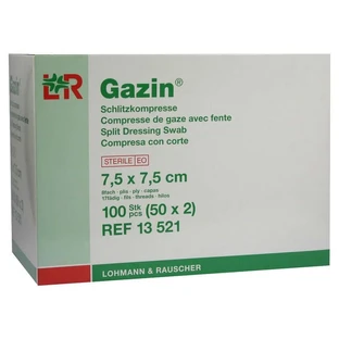 Gazin spleetkompressen 7,5x7,5 cm steri 50X2 st.