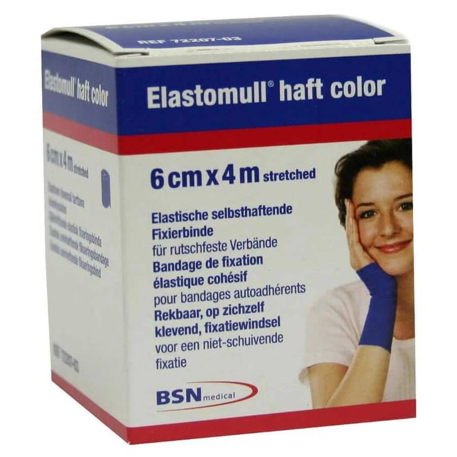 Elastomull adhesivo 4mx6cm vendaje de fijación azul 1 ud.