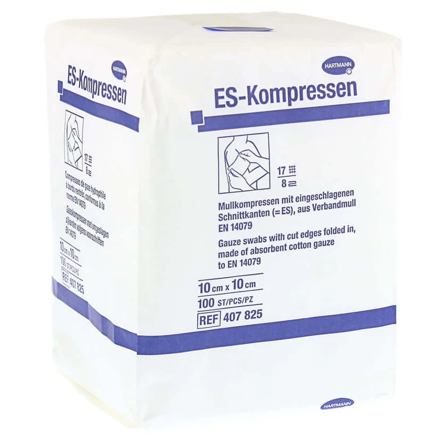 Es-compressen niet-steriel 10x10 cm 8-voudig 100 st.