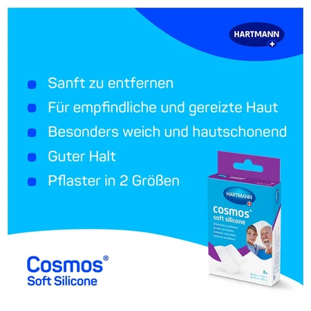 Cosmos zachte siliconenpleisterstrips 2 Gr 8 st