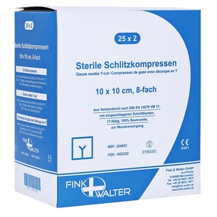 Spleetkompressen 10x10 cm steriel 8 vouwen 25X2 st.