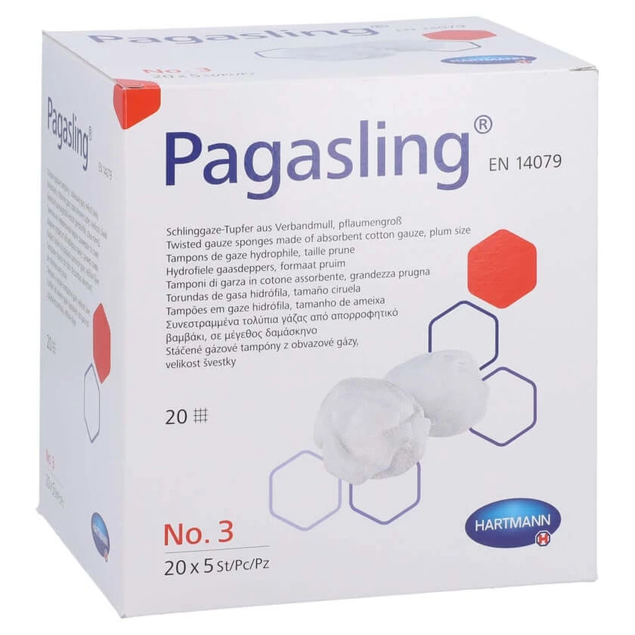 Pagasling gasa tamaño 3 ciruela s 20X5 unid.