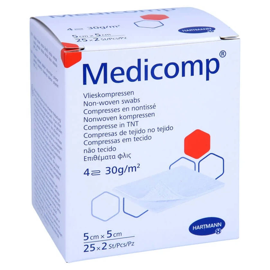Medicompressen 5x5 cm steriel 25X2 st.