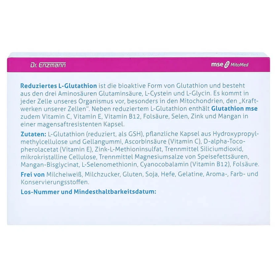 Glutathione MSE gastro-resistant capsules 60 Capsules