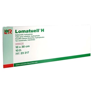Lomatuell H pommade tulle 10x30 cm stérile 10 pcs.
