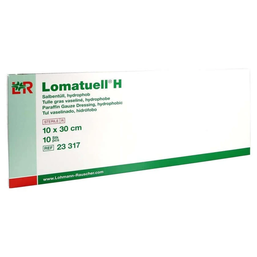 Lomatuell H pommade tulle 10x30 cm stérile 10 pcs.