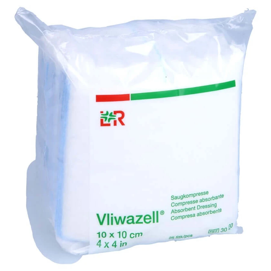 Vliwazell absorbent pads non-sterile 10x10 25 pcs.