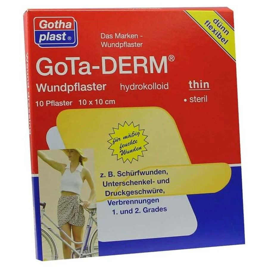 Gota-derm thin hydrocoll. wound care sterile 10 pcs.