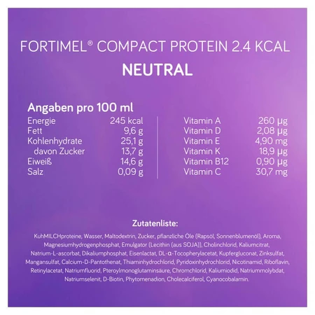 Fortimel Compact Protein 2.4 Kcal Neutral 8X4X125 ml