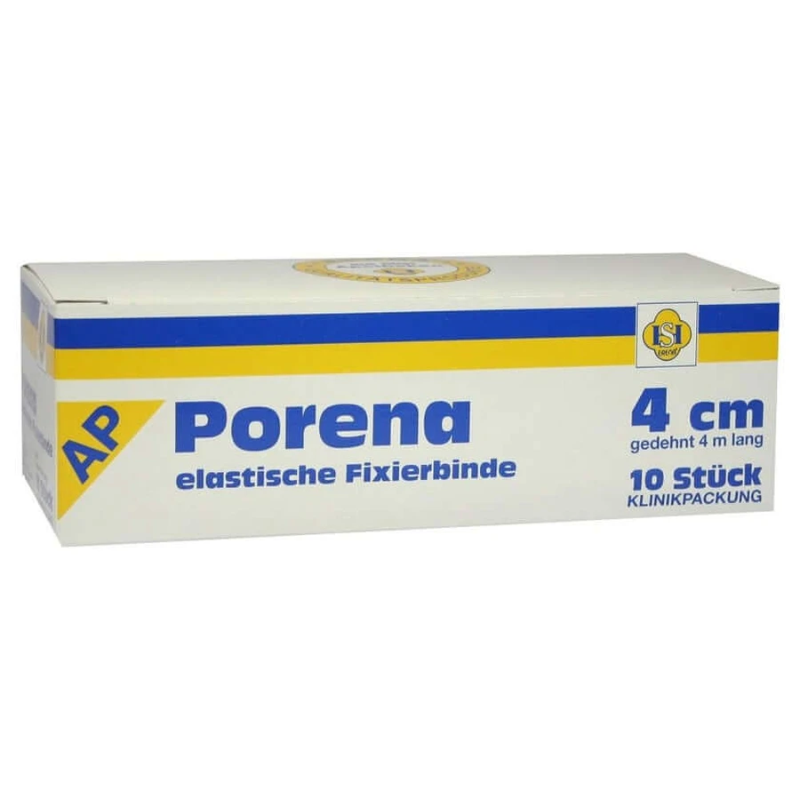 Porena venda de gasa elástica 4 cm blanca sin cello 10 uds.