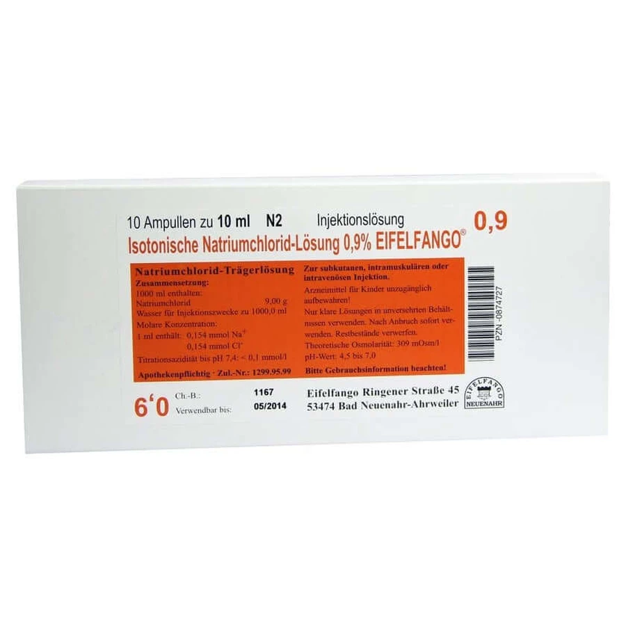Solution isotonique de NaCl 0,9% Eifelfango 10X10 ml
