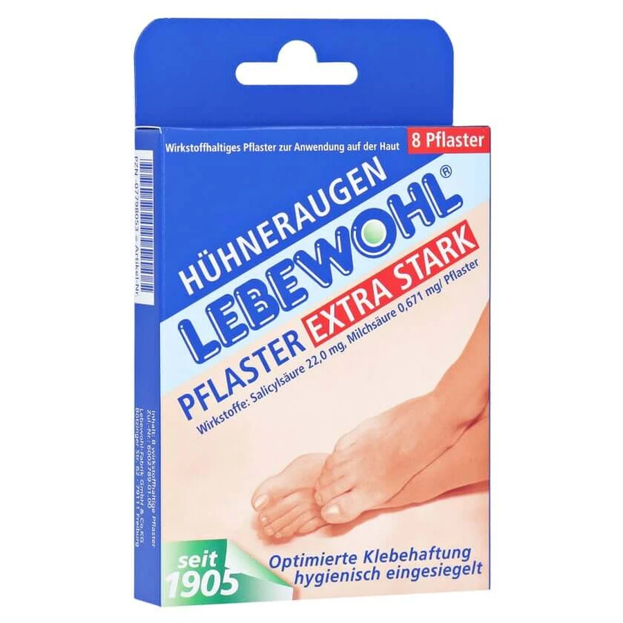 Lebewohl corns plaster extra strong 8 pcs