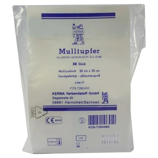 Gauze swab 20x20 cm plum-sized sterile 30 pcs.