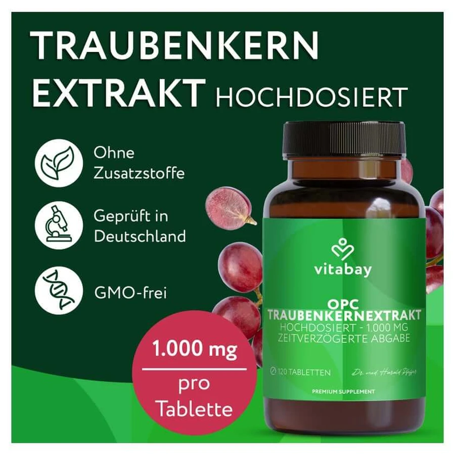 Vitabay OPC Grape Seed Extract 1000 mg high dose 120 St