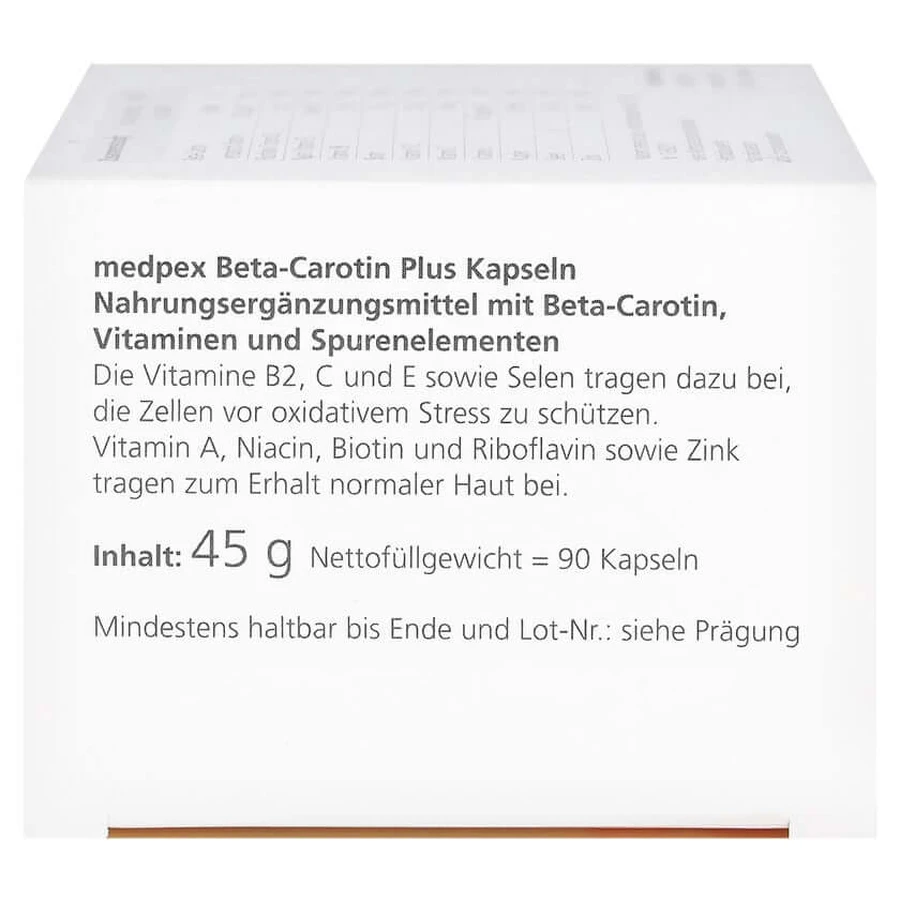 medpex bètacaroteen plus capsules 90 capsules
