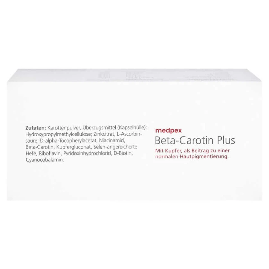 medpex bètacaroteen plus capsules 90 capsules