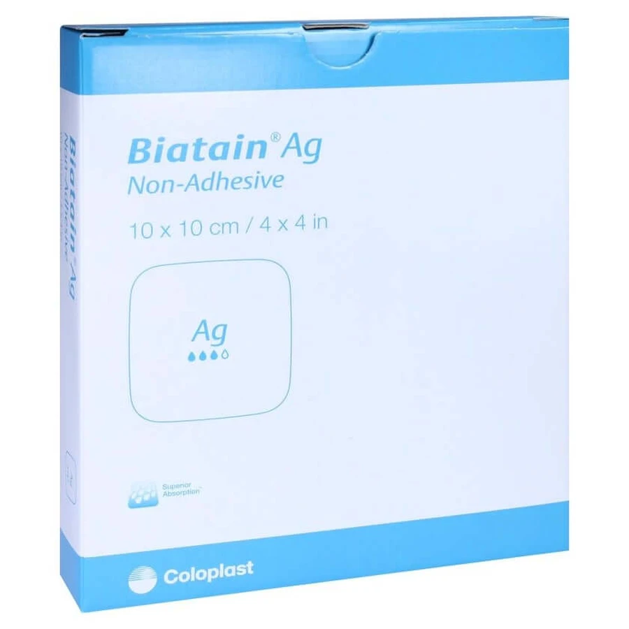 Biatain Ag schuimverband 10x10 cm niet 5 st.