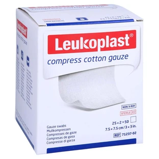 Leukoplast Compresa Gasa Algodón Ste 7.5x7.5 8f 25X5 St 25X2 St