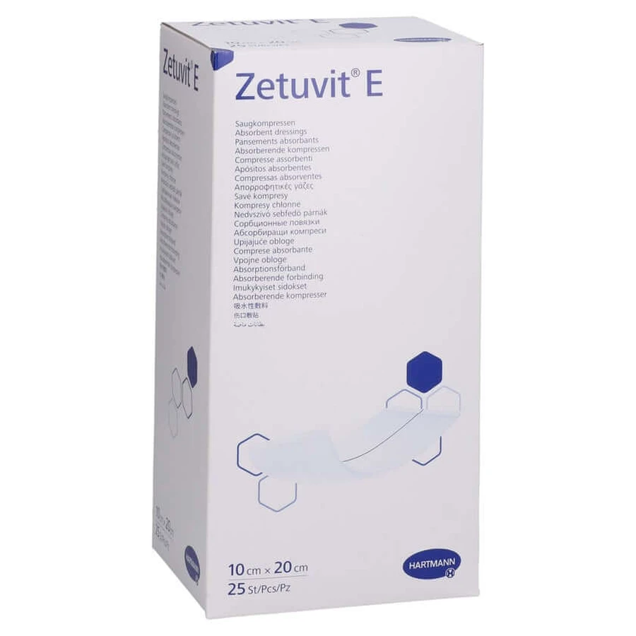 Zetuvit E tampons absorbants stériles 10x20 cm 25 pcs.