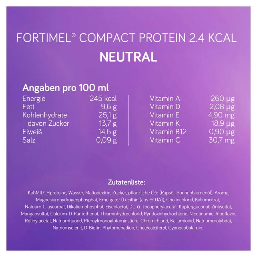 Fortimel Compact Protein 2.4 Kcal Neutral 4X125 ml