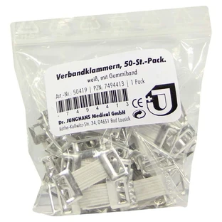 Pinces à pansement avec élastique blanc 50 pcs