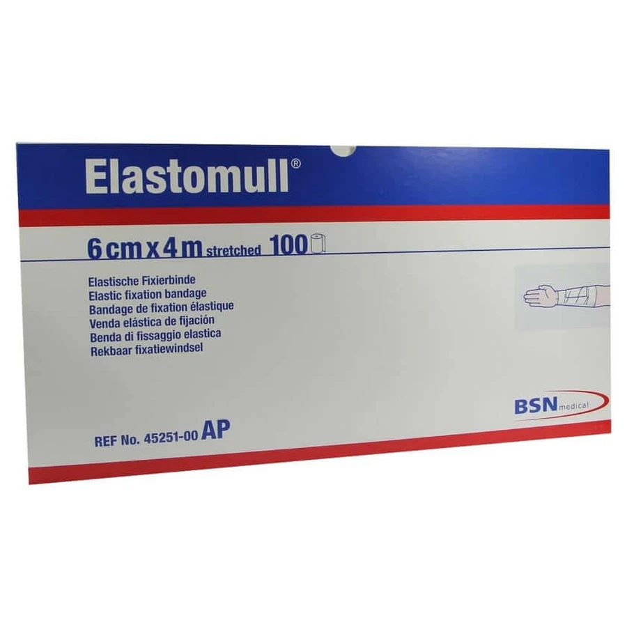 Elastomull 6 cmx4 m 45251 elastische Fixierbinde 100 St