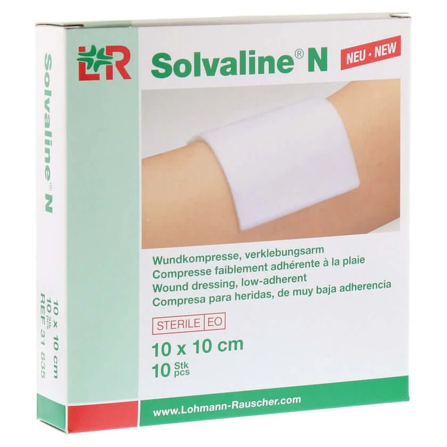 Solvaline N compresses 10x10 cm stérile 10 pcs.