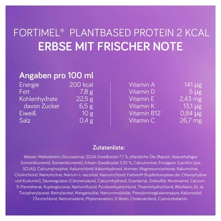 Fortimel Plantbased Protein 2 Kcal Erbse Fri.note 4X200 ml
