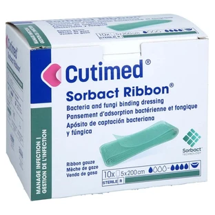 Cutimed Sorbact Tamponades Lint 5x200 Cm 10 st.