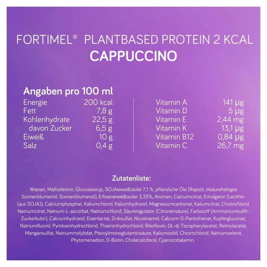 Fortimel Protéines végétales 2 Kcal Cappuccino 8X4X200 ml