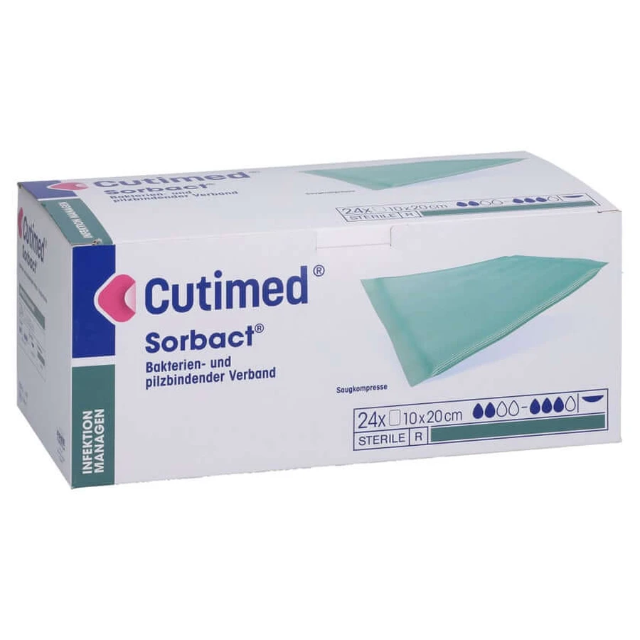 Cutimed Sorbact Saugkompressen 10x20 cm 24 St