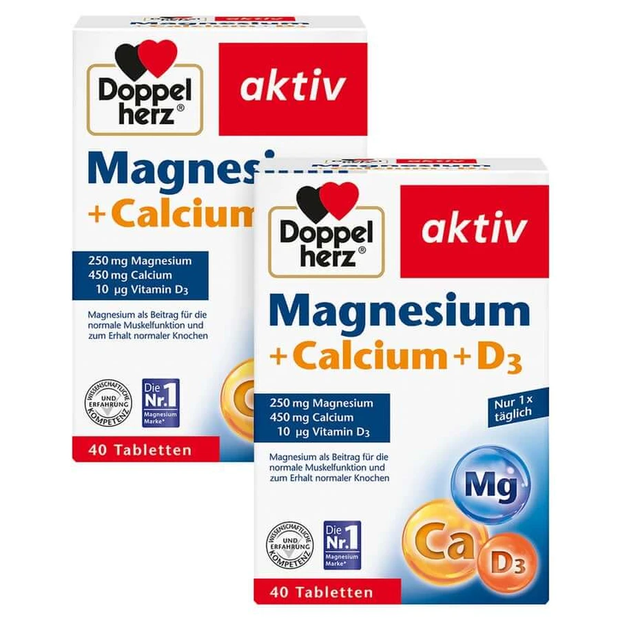 DH aktiv Magnesium + Calcium + D3 2X40 St