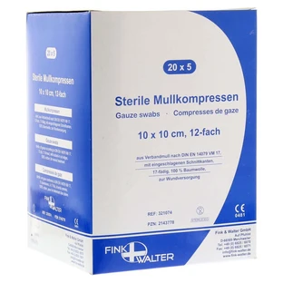 Gaaskompressen 10x10 cm steriel 12-voudig 20X5 st.