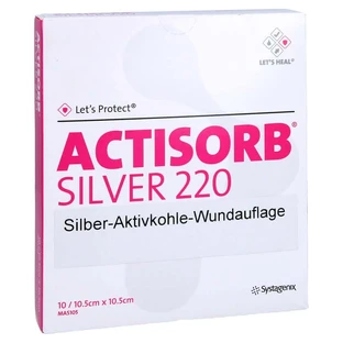Actisorb 220 Plata 10,5x10,5 cm estéril 10 uds.