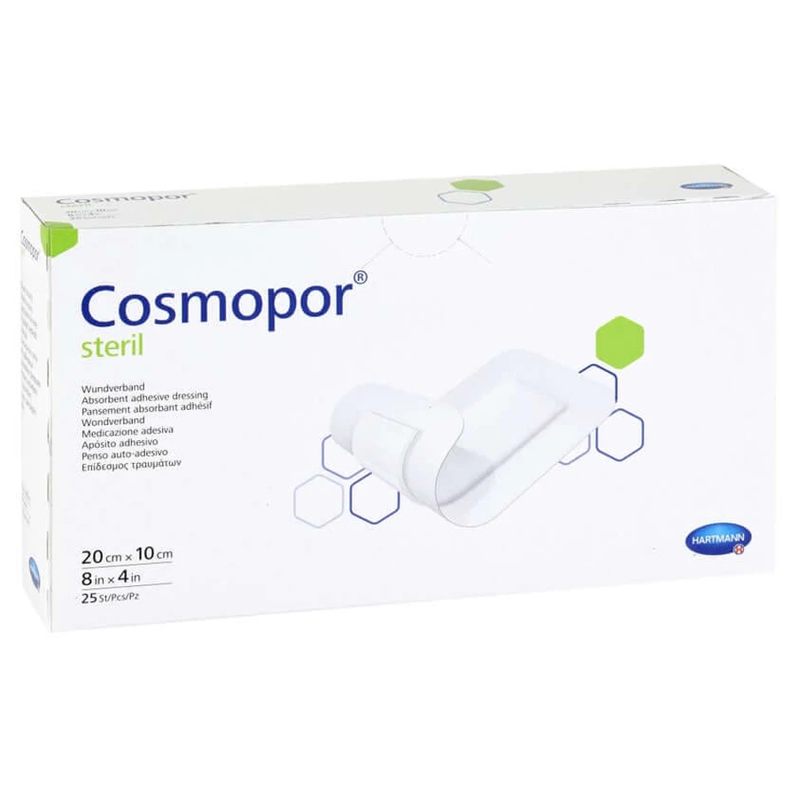 Pansament steril pentru răni Cosmopor 10x20 cm 25 buc