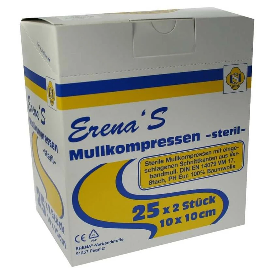 Erena sterile gauze compresses 10x10 cm 8x 25X2 pcs.