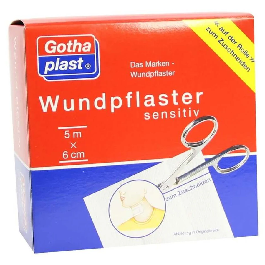 Esparadrapo para heridas Gothaplast, sensible 6 cmx5 m 1 ud.