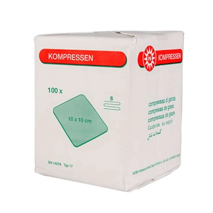 Compresas de gasa Noba, 8 capas, 10 x 10 cm, 100 unidades 100 unidades