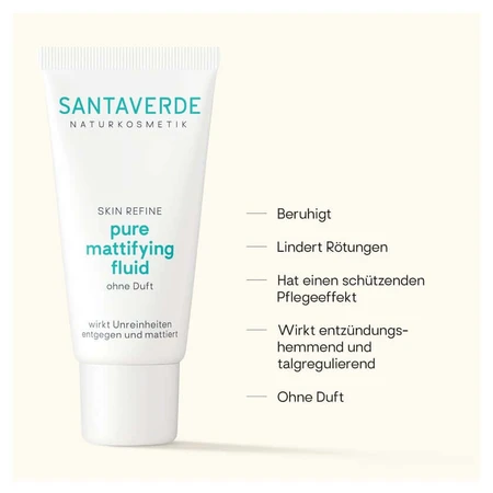 SANTAVERDE pure matterende fluid zonder parfum 30 ml