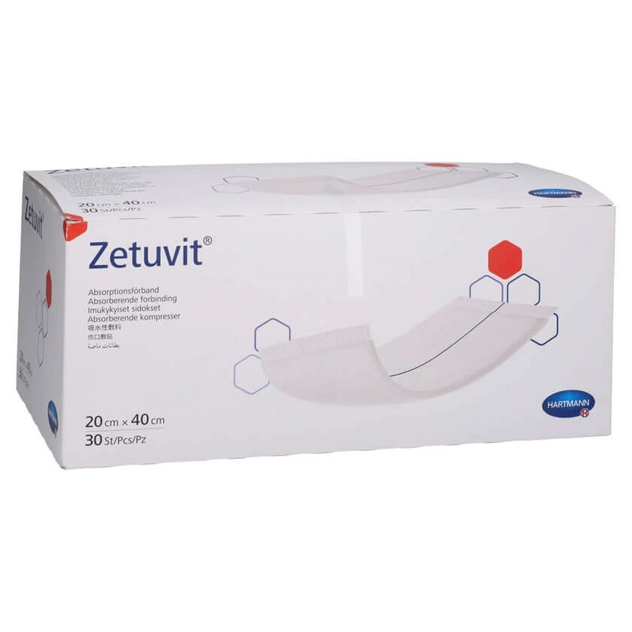 Zetuvit compresas absorbentes no estériles 20x40 cm 30 uds.