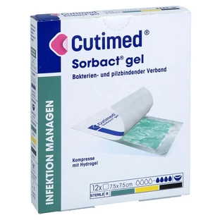 Cutimed Sorbact Gel Compresses 7,5x7,5 Cm 12 pcs.