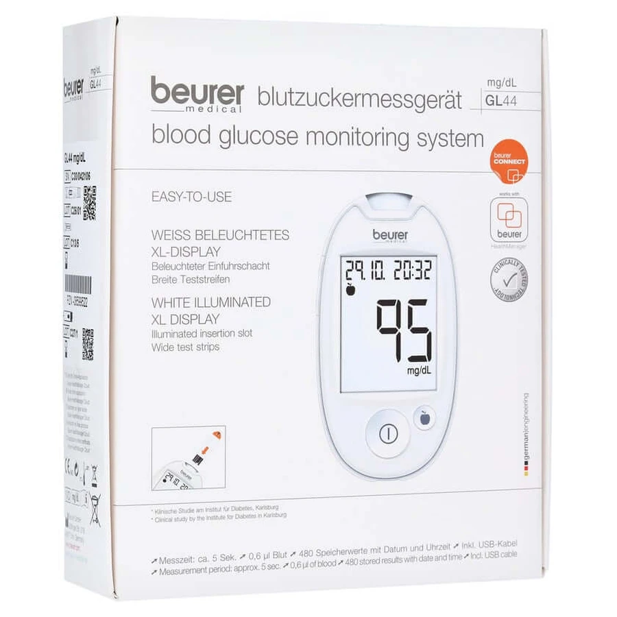 Beurer Blood Glucose Meter GL 44 mg/dl White 1 pc