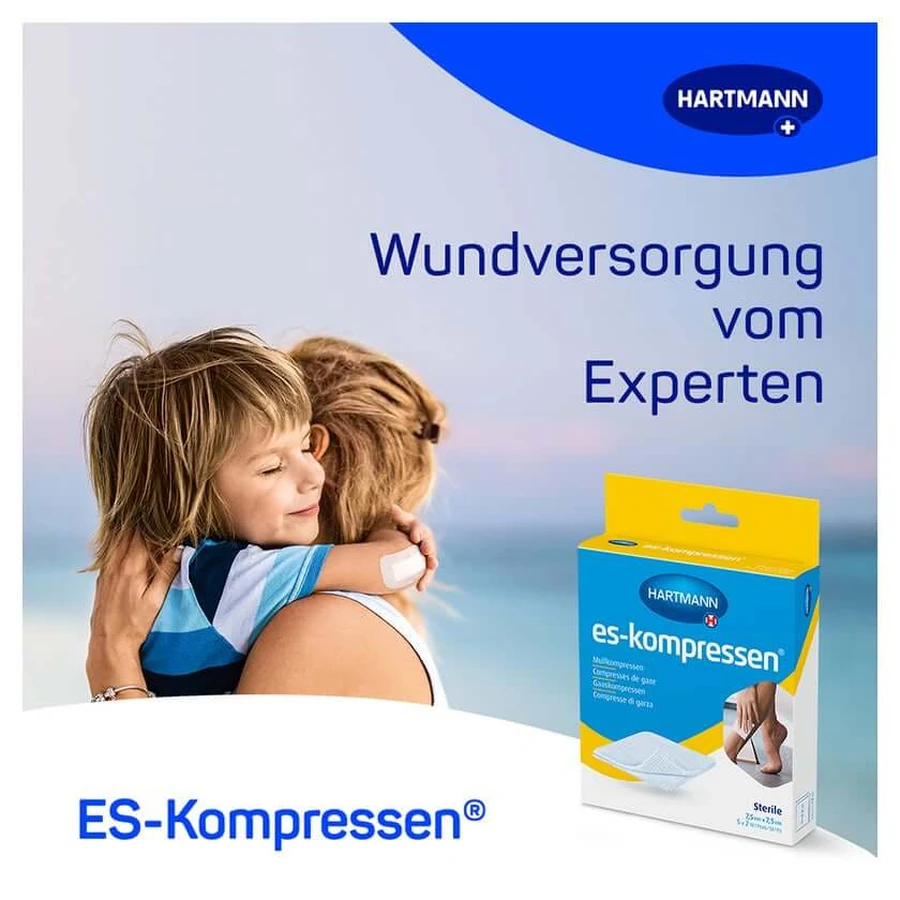 ES-KOMPRESSEN gasas estériles 7,5x7,5 cm 8 capas 17 hilos 5X2 unid.
