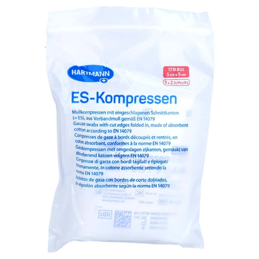 Es-compresas estériles 5x5 cm 8 pliegues 5X2 unid.