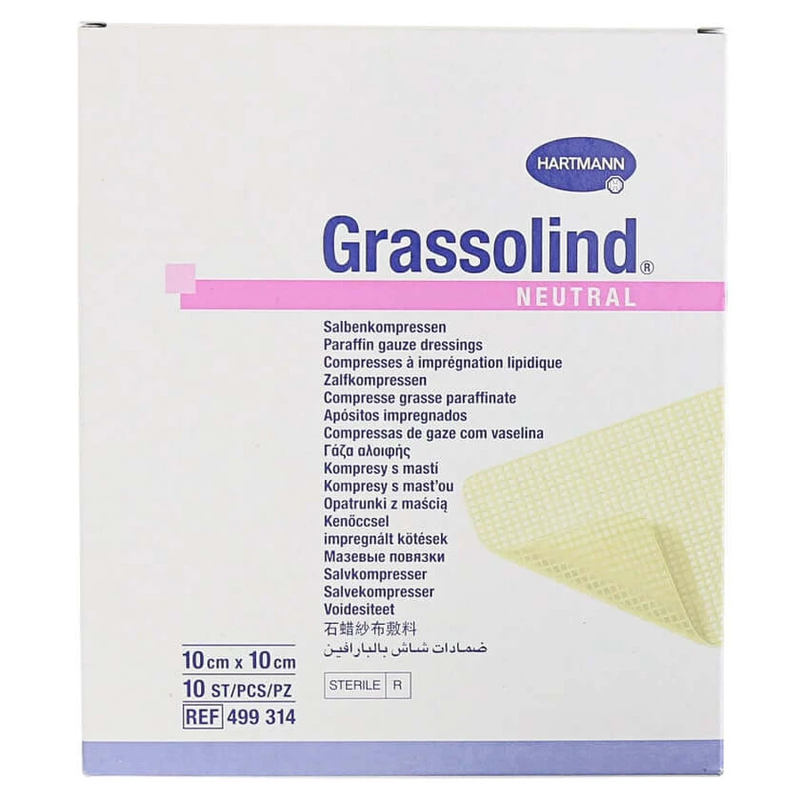 Grassolind pomada compresas 10x10 cm ste 10 uds.