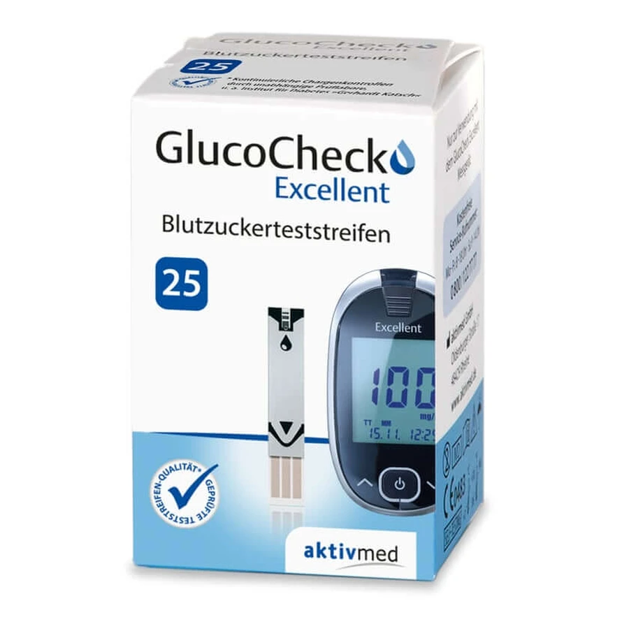 GlucoCheck Excellent blood glucose test strips 25 pcs.