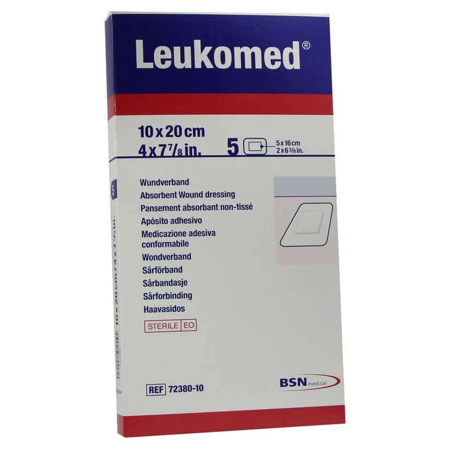 Leukomed steriele pleister 10x20 cm 5 stuks.