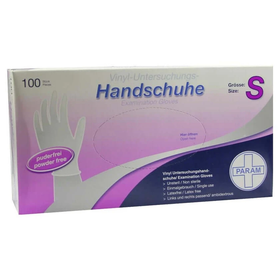 Gloves disposable vinyl powder-free S 100 pcs