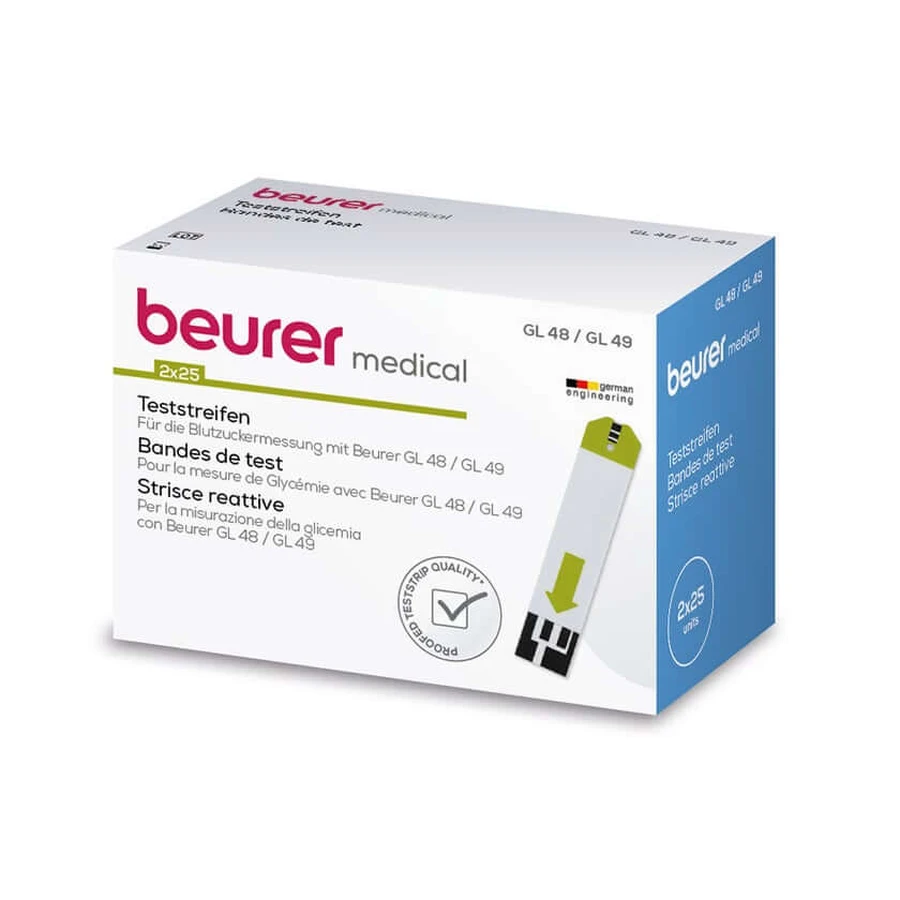 Beurer tiras reactivas de glucosa en sangre GL 48/ GL 49 50 uds.