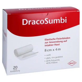 Dracosumbi vendaje de fijación 8 cmx4 m blanco 20 uds.